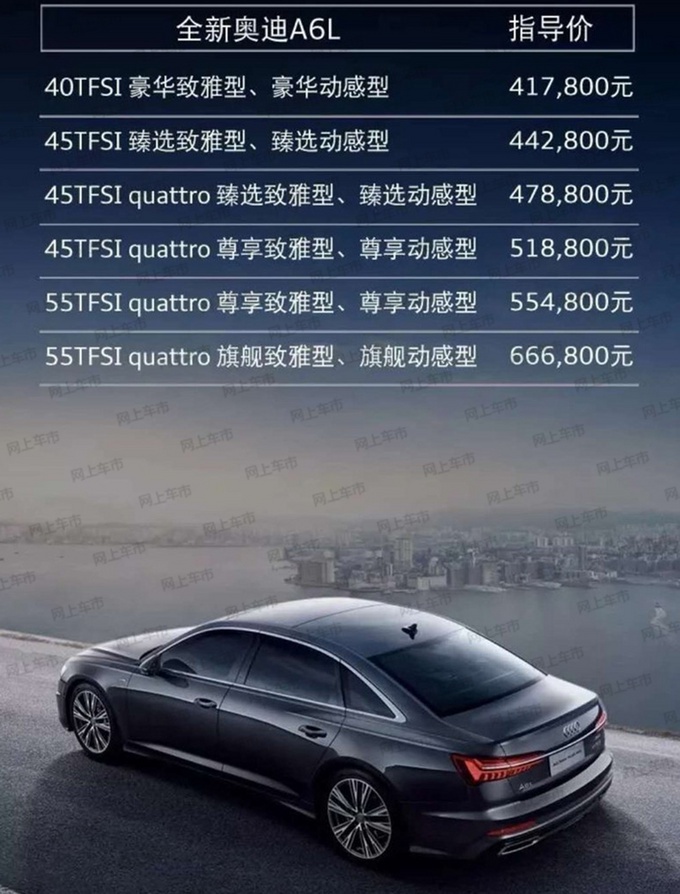 奥迪A6L新款车型价格揭晓